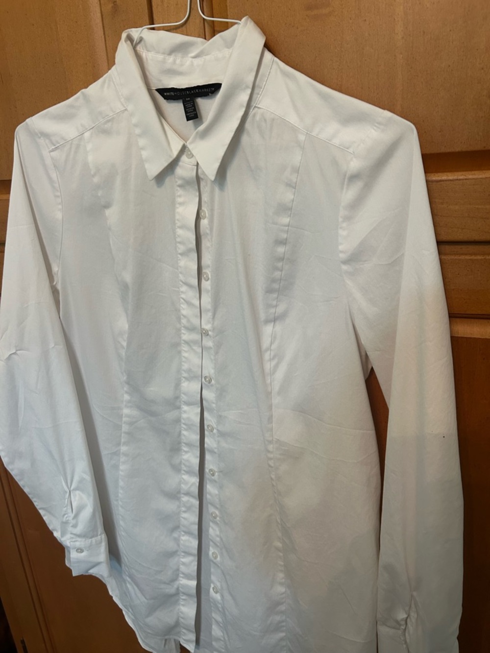 White House Black Market Classic White Button-Front Blouse